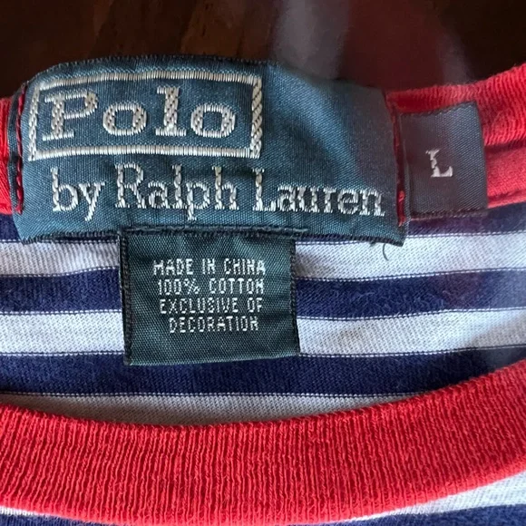 Polo Ralph Lauren Striped Crew Neck T Shirt Size Large - Picture 11 of 13